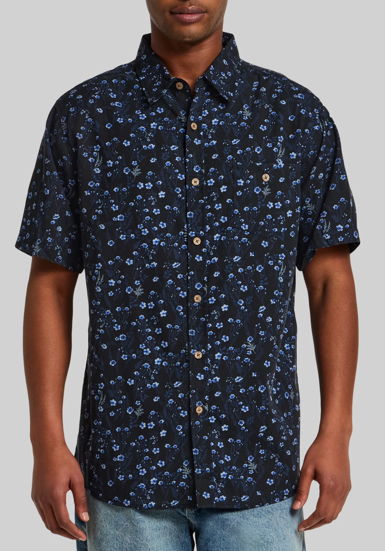 Weatherproof Vintage Traditional Fit Small Floral Poplin Button Up Shirt