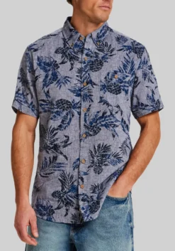 Weatherproof Vintage Traditional Fit Tropical Button Up Hawaiian Shirt
